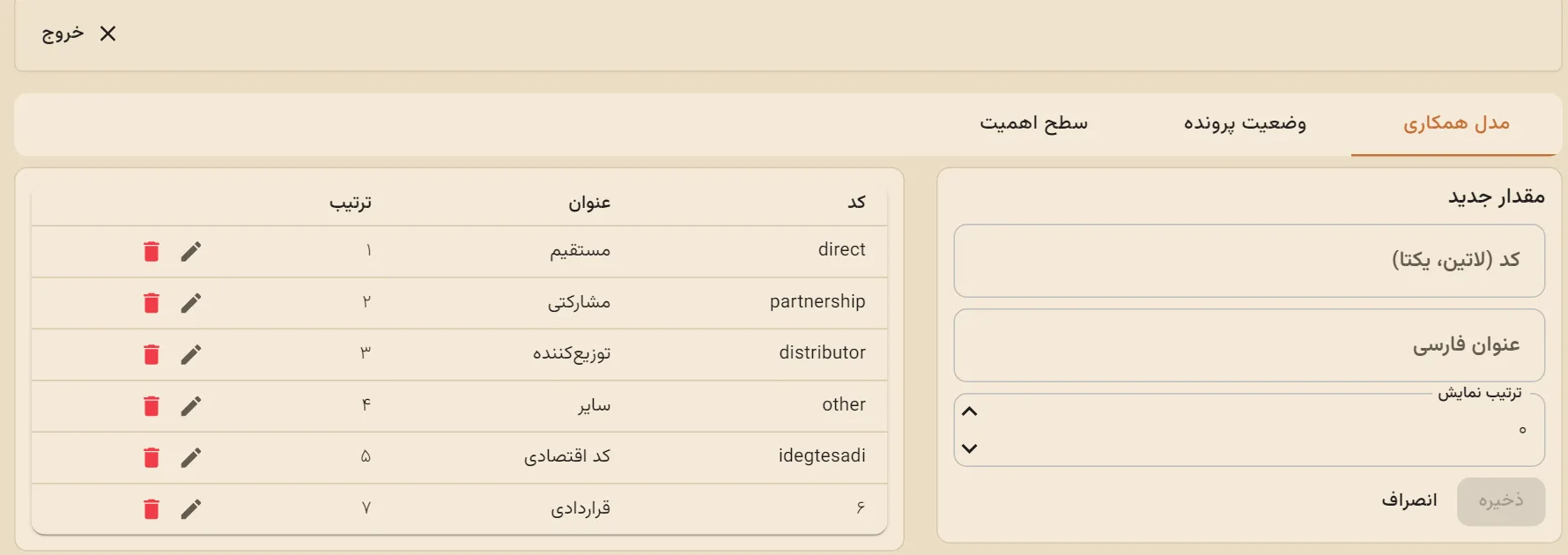 تنظیمات فهرستهای پرونده